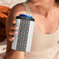 Light Gray Tongan Polynesian Tribal 4 in 1 Can Cooler Tumbler LT9 - Polynesian Pride
