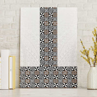 Light Gray Tongan Polynesian Tribal Canvas Wall Art LT9 Without Frame White - Polynesian Pride