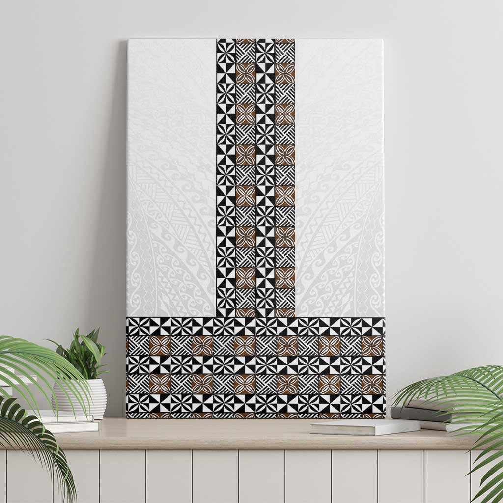 Light Gray Tongan Polynesian Tribal Canvas Wall Art LT9 - Polynesian Pride