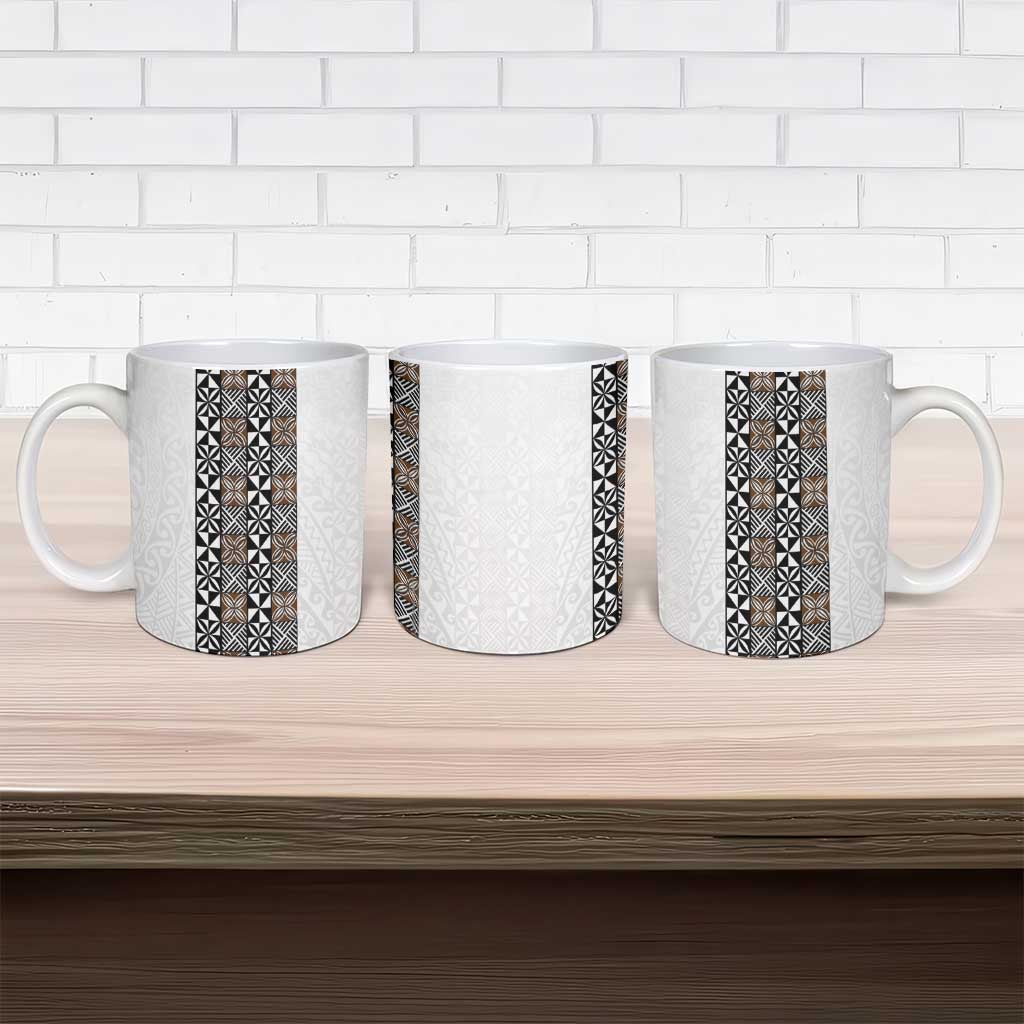 Light Gray Tongan Polynesian Tribal Ceramic Mug LT9 - Polynesian Pride