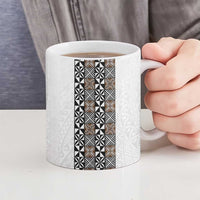 Light Gray Tongan Polynesian Tribal Ceramic Mug LT9 - Polynesian Pride