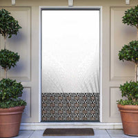 Light Gray Tongan Polynesian Tribal Door Cover LT9 White - Polynesian Pride