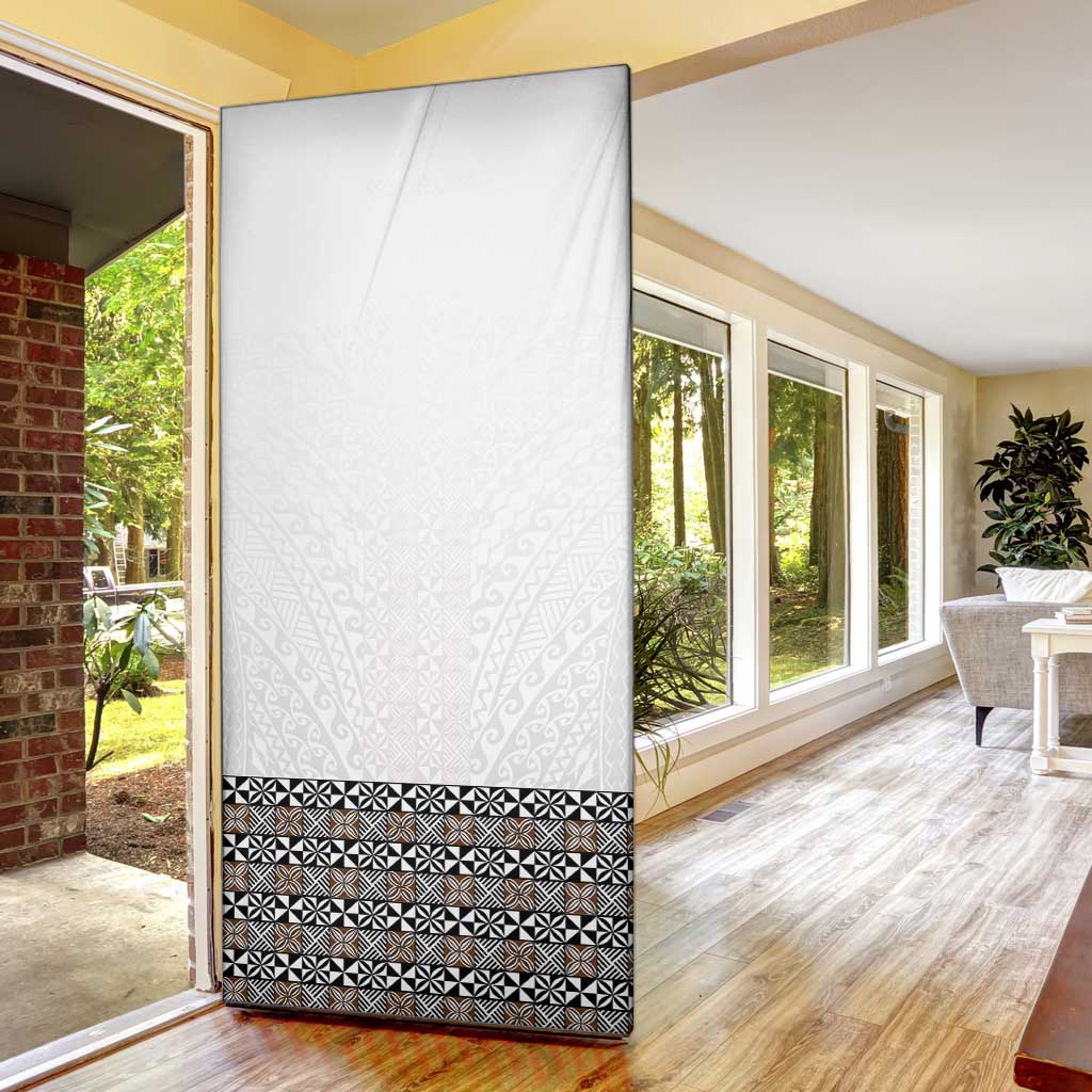 Light Gray Tongan Polynesian Tribal Door Cover LT9 - Polynesian Pride