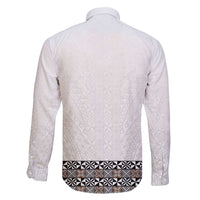 Light Gray Tongan Polynesian Tribal Family Matching Off Shoulder Short Dress and Hawaiian Shirt - Polynesian Pride