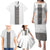 Light Gray Tongan Polynesian Tribal Family Matching Puletasi and Hawaiian Shirt - Polynesian Pride