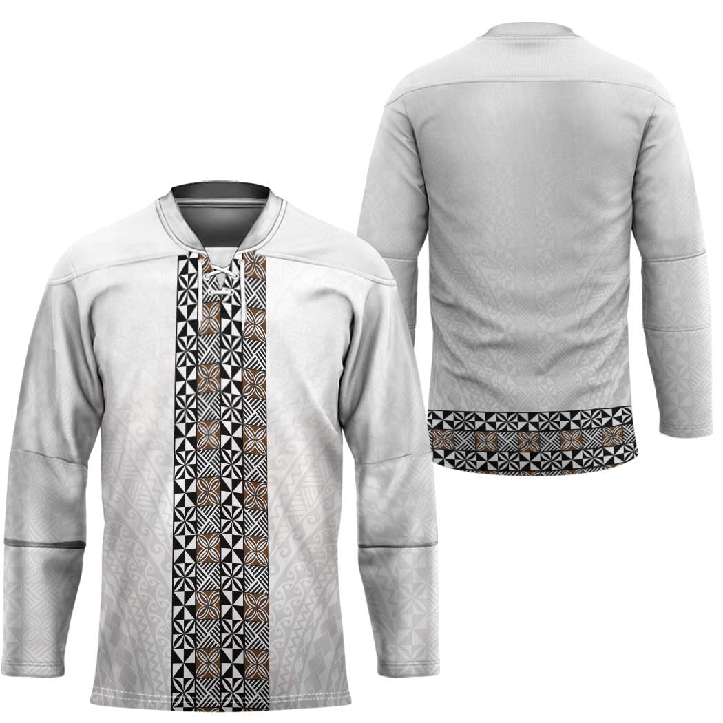 Light Gray Tongan Polynesian Tribal Hockey Jersey LT9 - Polynesian Pride