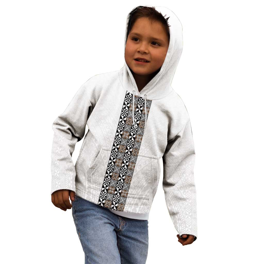 Light Gray Tongan Polynesian Tribal Kid Hoodie - Polynesian Pride