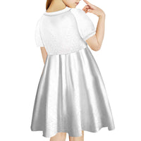 Light Gray Tongan Polynesian Tribal Kid Short Sleeve Dress - Polynesian Pride