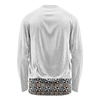 Light Gray Tongan Polynesian Tribal Long Sleeve Shirt LT9 - Polynesian Pride