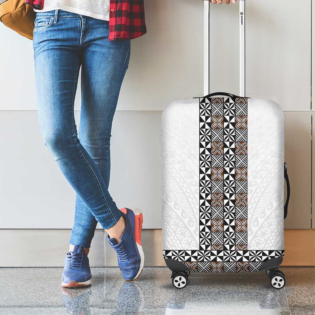 Light Gray Tongan Polynesian Tribal Luggage Cover LT9 - Polynesian Pride