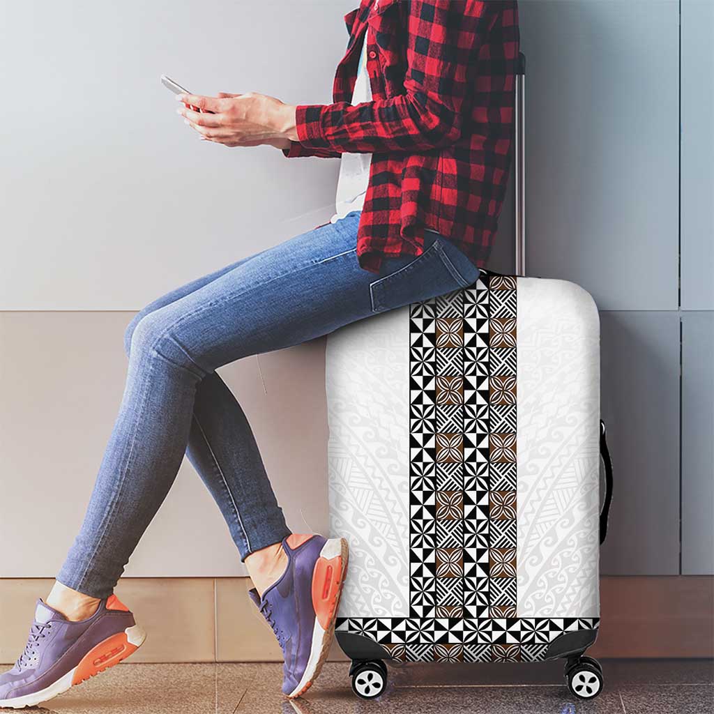 Light Gray Tongan Polynesian Tribal Luggage Cover LT9 - Polynesian Pride