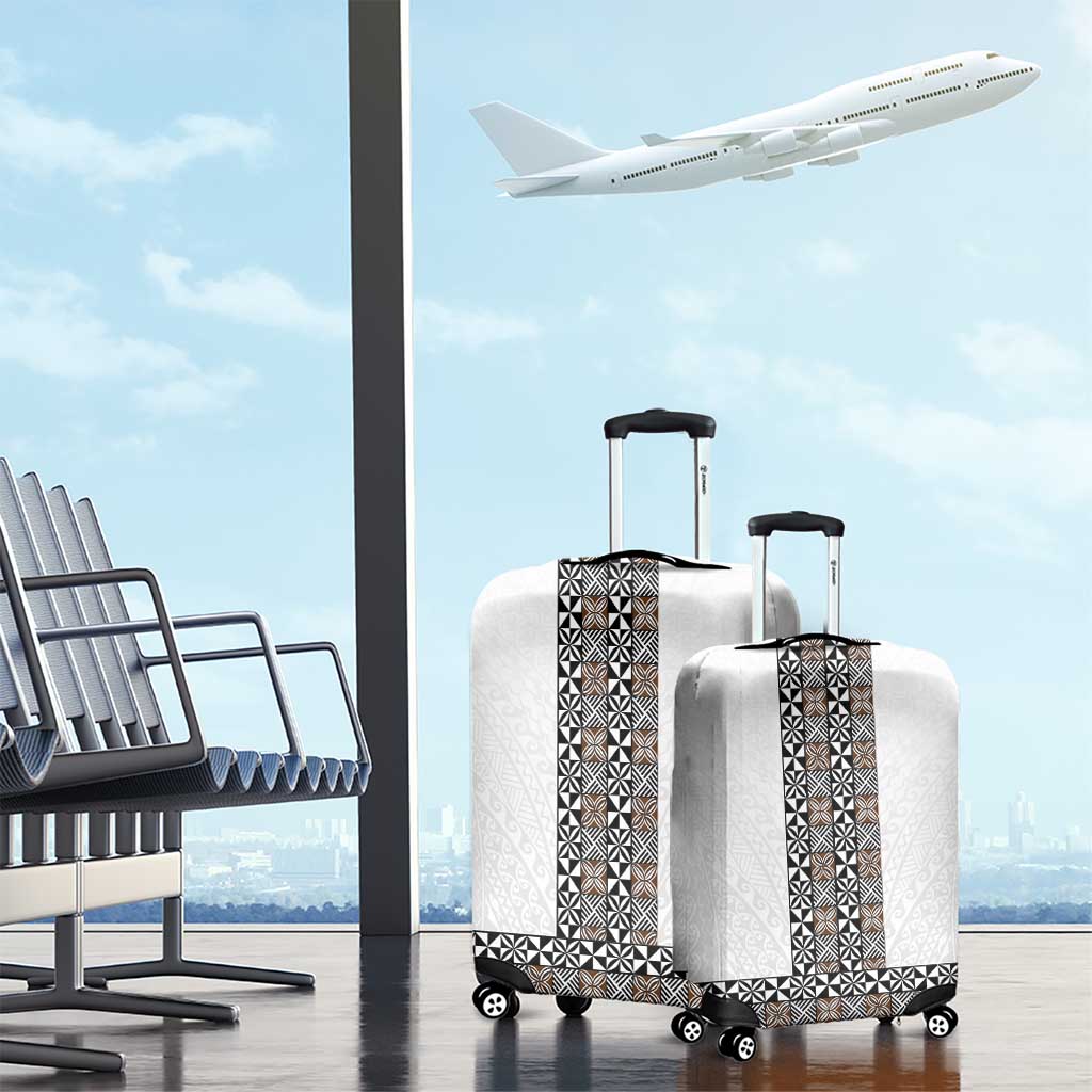 Light Gray Tongan Polynesian Tribal Luggage Cover LT9 - Polynesian Pride