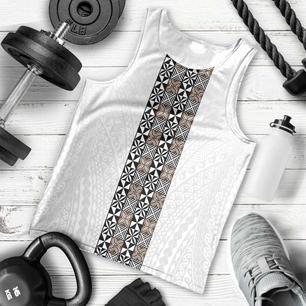 Light Gray Tongan Polynesian Tribal Men Tank Top LT9 - Polynesian Pride