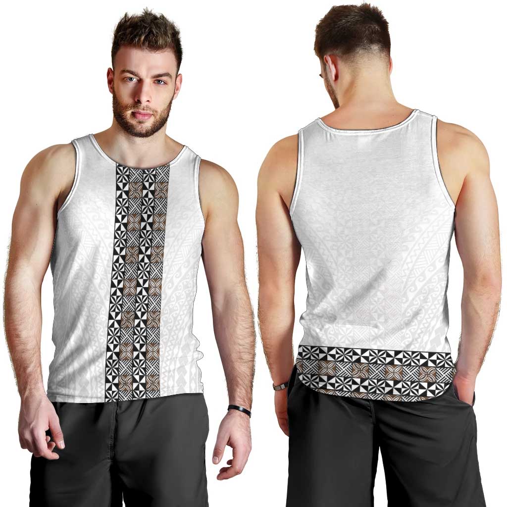 Light Gray Tongan Polynesian Tribal Men Tank Top LT9 - Polynesian Pride