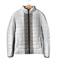 Light Gray Tongan Polynesian Tribal Padded Jacket LT9 - Polynesian Pride