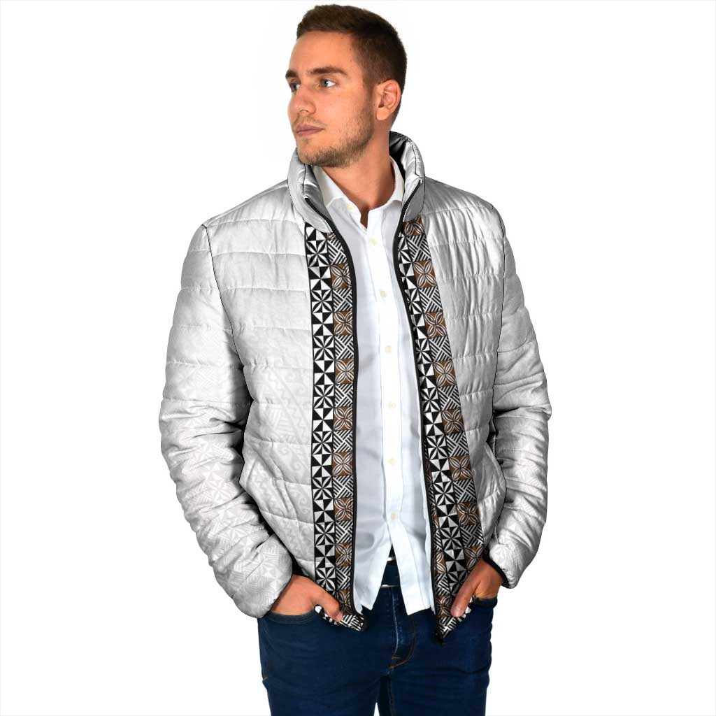 Light Gray Tongan Polynesian Tribal Padded Jacket LT9 - Polynesian Pride
