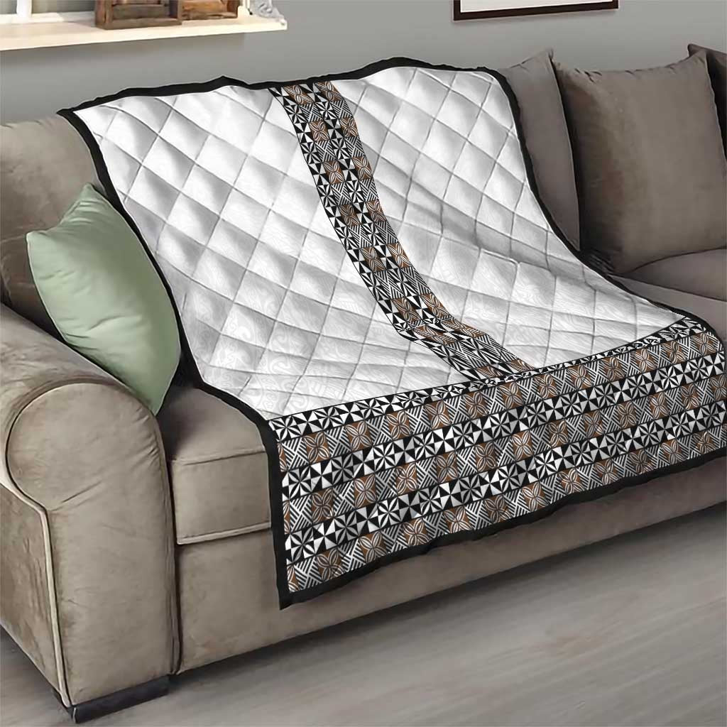 Light Gray Tongan Polynesian Tribal Quilt - Polynesian Pride