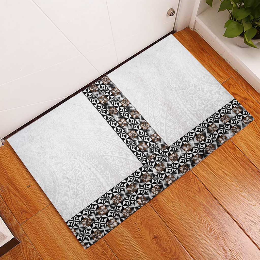 Light Gray Tongan Polynesian Tribal Rubber Doormat LT9 - Polynesian Pride