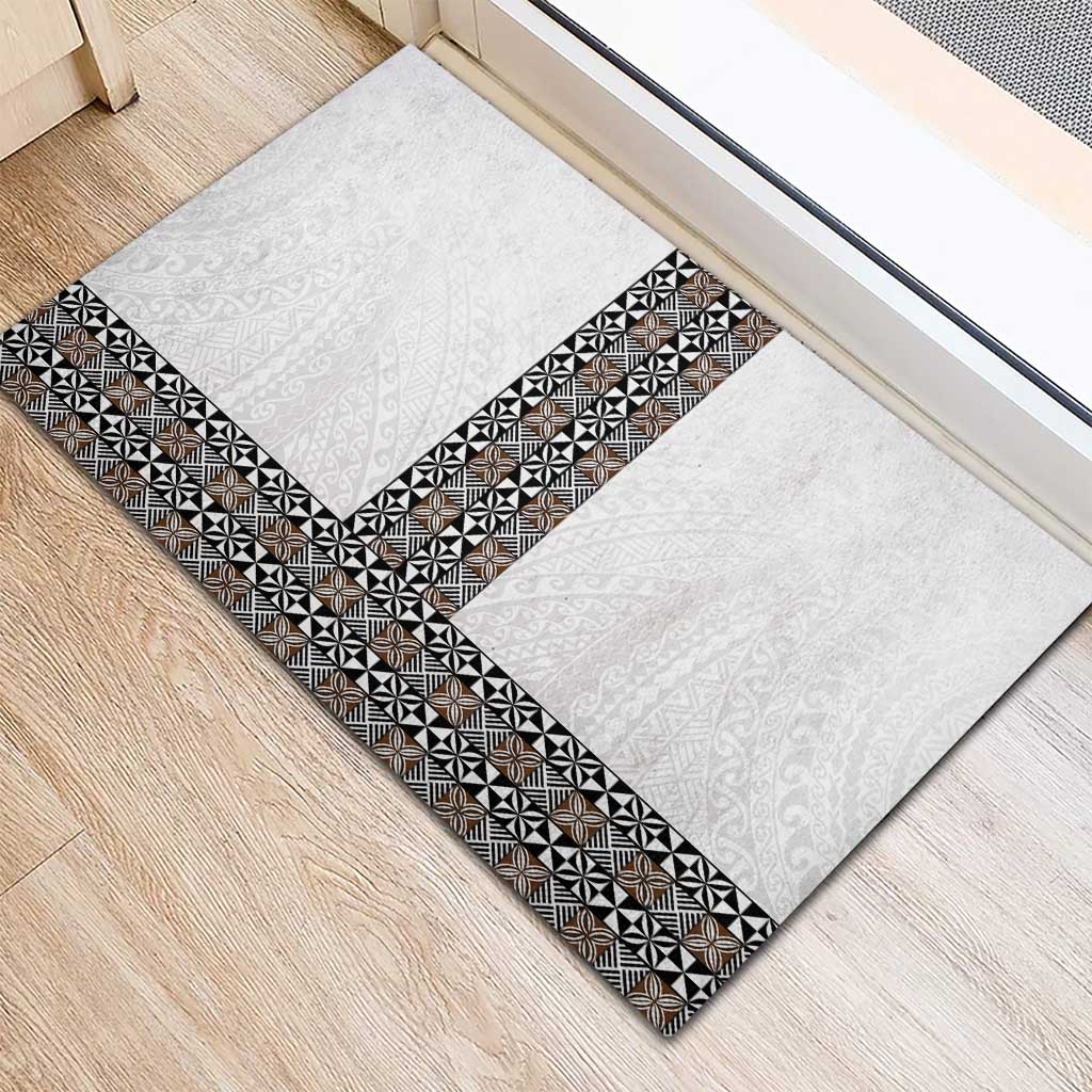 Light Gray Tongan Polynesian Tribal Rubber Doormat LT9 - Polynesian Pride