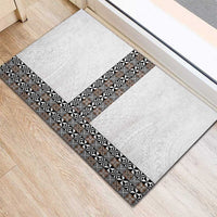 Light Gray Tongan Polynesian Tribal Rubber Doormat LT9 - Polynesian Pride