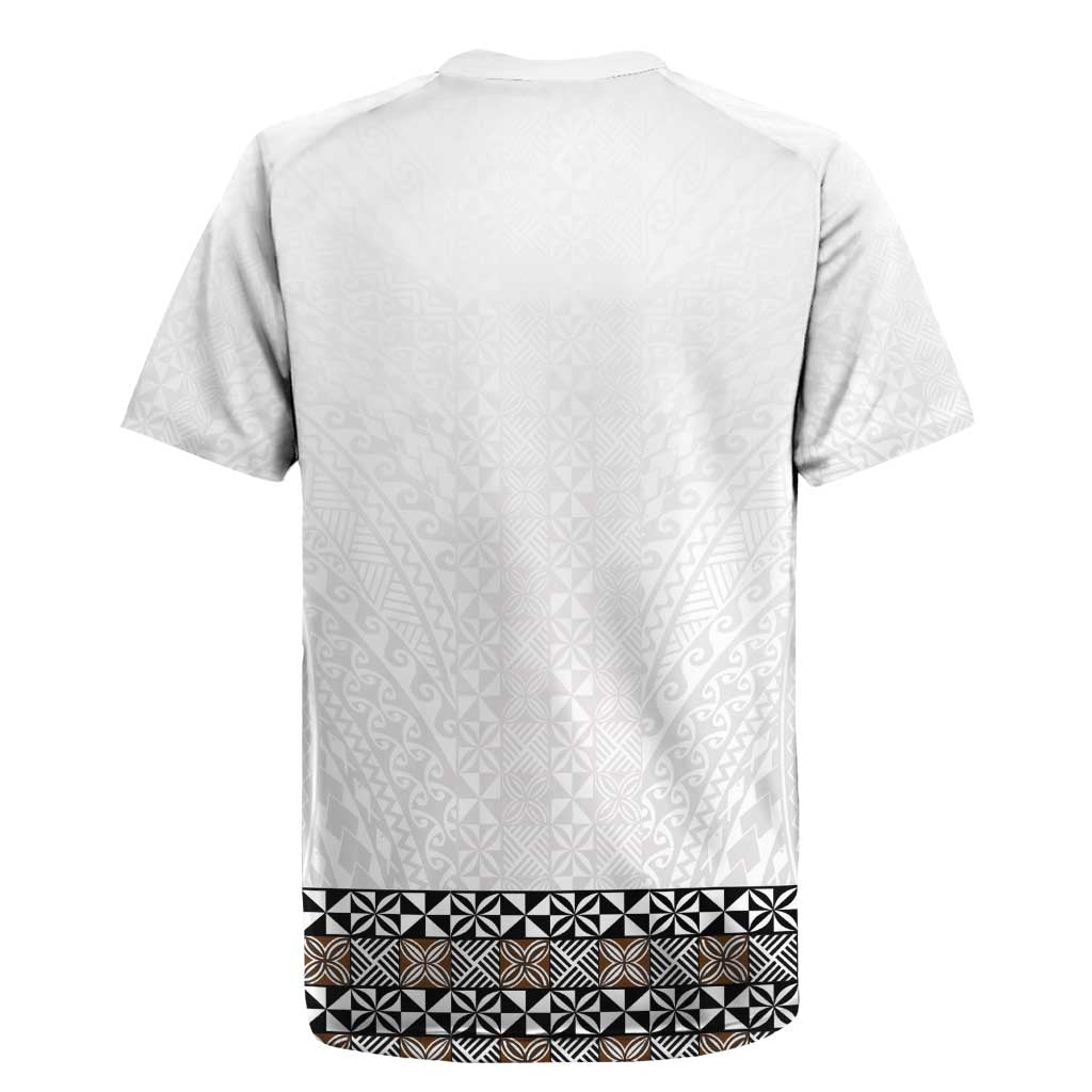 Light Gray Tongan Polynesian Tribal Rugby Jersey LT9 - Polynesian Pride
