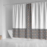 Light Gray Tongan Polynesian Tribal Shower Curtain - Polynesian Pride