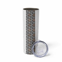 Light Gray Tongan Polynesian Tribal Skinny Tumbler - Polynesian Pride