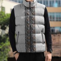 Light Gray Tongan Polynesian Tribal Sleeveless Puffer Jacket LT9 - Polynesian Pride