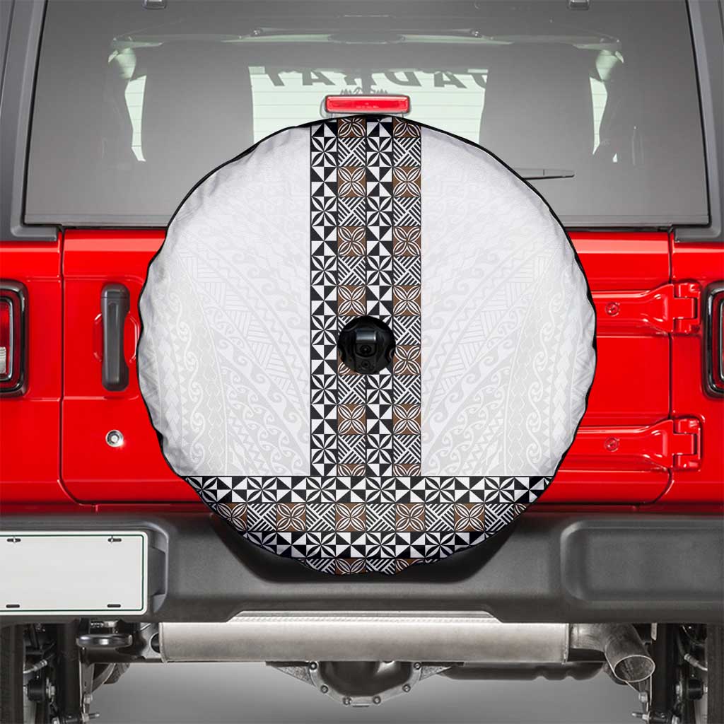 Light Gray Tongan Polynesian Tribal Spare Tire Cover - Polynesian Pride