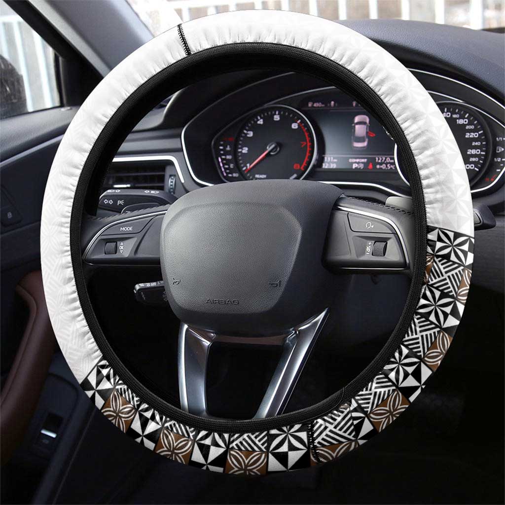 Light Gray Tongan Polynesian Tribal Steering Wheel Cover LT9 - Polynesian Pride