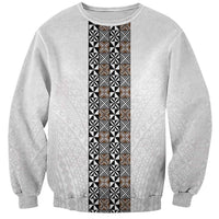 Light Gray Tongan Polynesian Tribal Sweatshirt LT9 Unisex White - Polynesian Pride