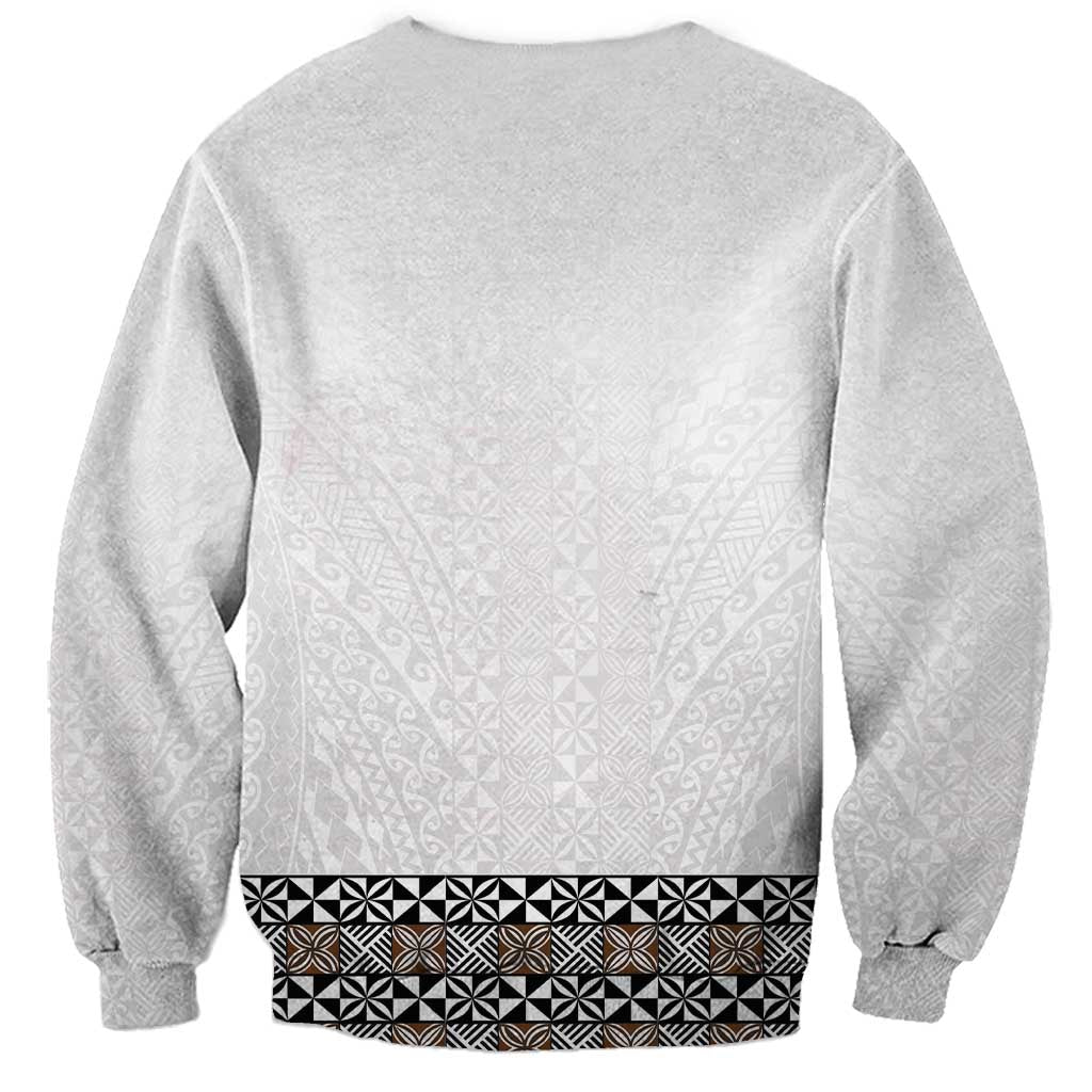 Light Gray Tongan Polynesian Tribal Sweatshirt LT9 - Polynesian Pride