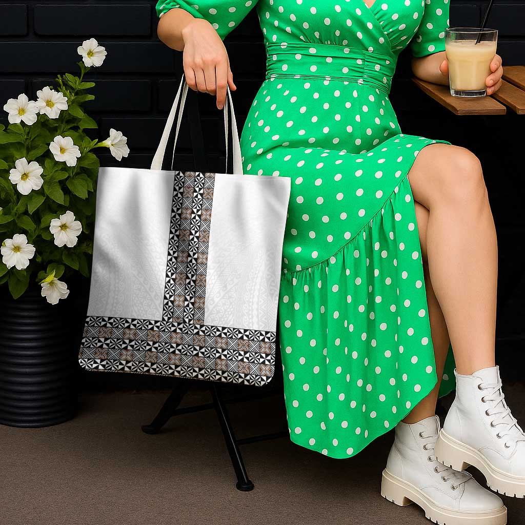 Light Gray Tongan Polynesian Tribal Tote Bag - Polynesian Pride