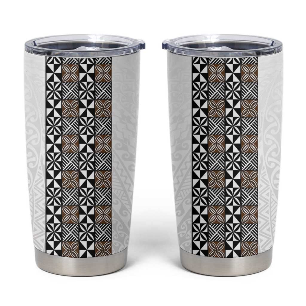 Light Gray Tongan Polynesian Tribal Tumbler Cup - Polynesian Pride