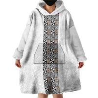 Light Gray Tongan Polynesian Tribal Wearable Blanket Hoodie - Polynesian Pride