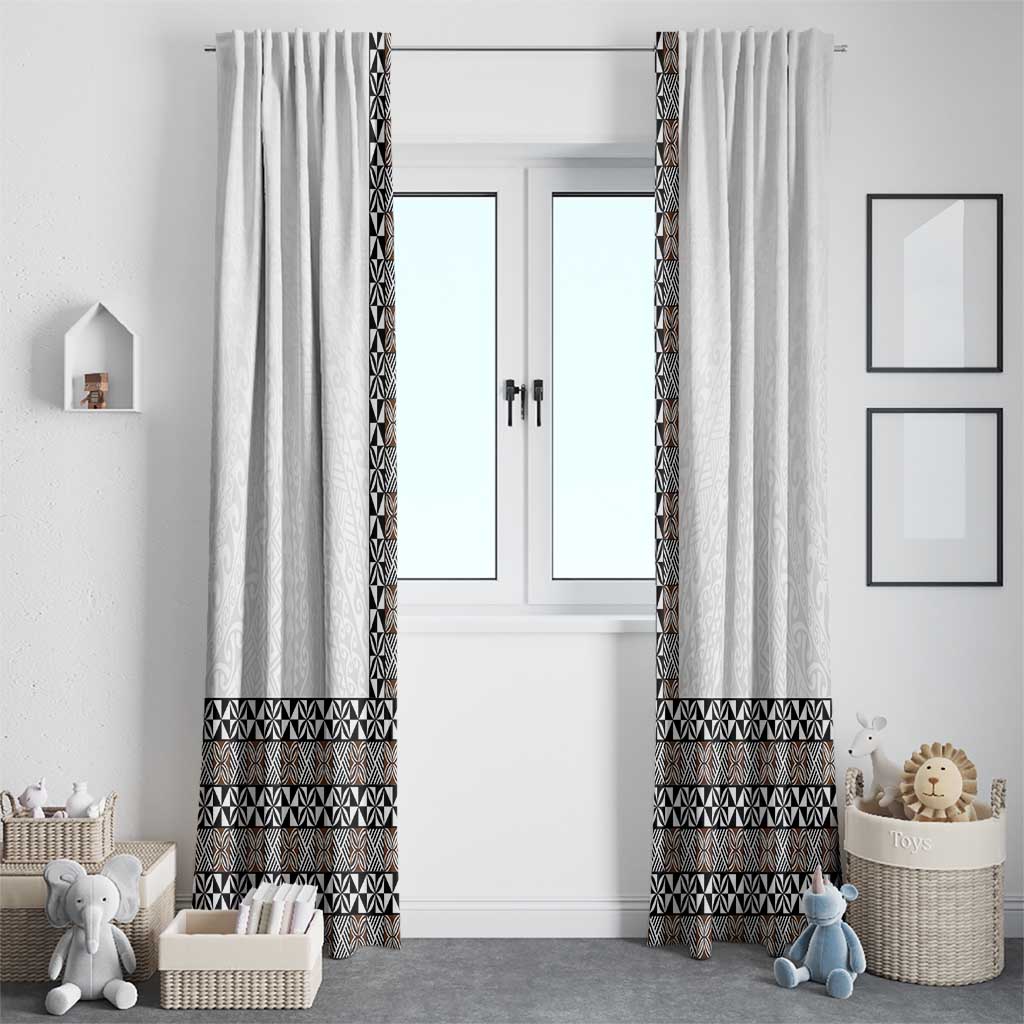 Light Gray Tongan Polynesian Tribal Window Curtain LT9 - Polynesian Pride