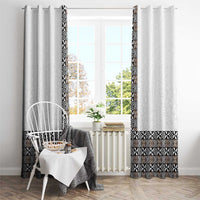 Light Gray Tongan Polynesian Tribal Window Curtain LT9 - Polynesian Pride