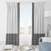 Light Gray Tongan Polynesian Tribal Window Curtain LT9 - Polynesian Pride