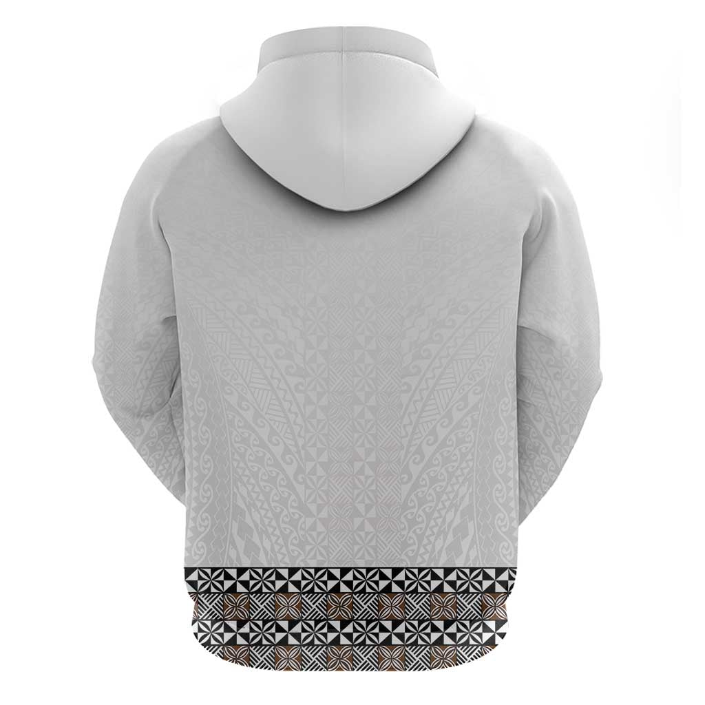 Light Gray Tongan Polynesian Tribal Zip Hoodie - Polynesian Pride