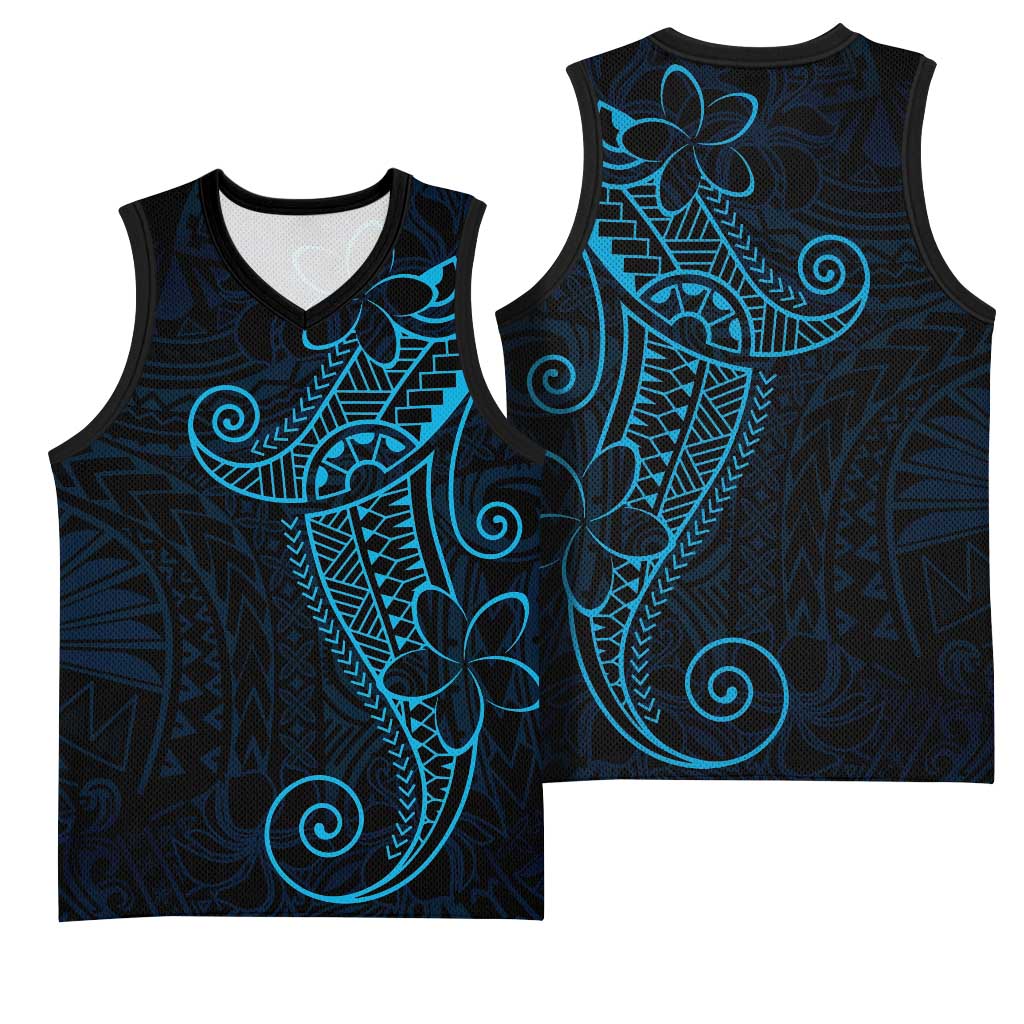 Black Blue Polynesian Tribal Basketball Jersey LT9 - Polynesian Pride