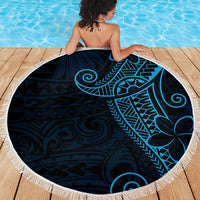Black Blue Polynesian Tribal Beach Blanket LT9 - Polynesian Pride