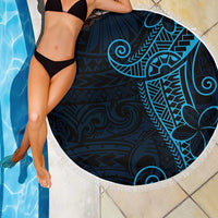 Black Blue Polynesian Tribal Beach Blanket LT9 - Polynesian Pride