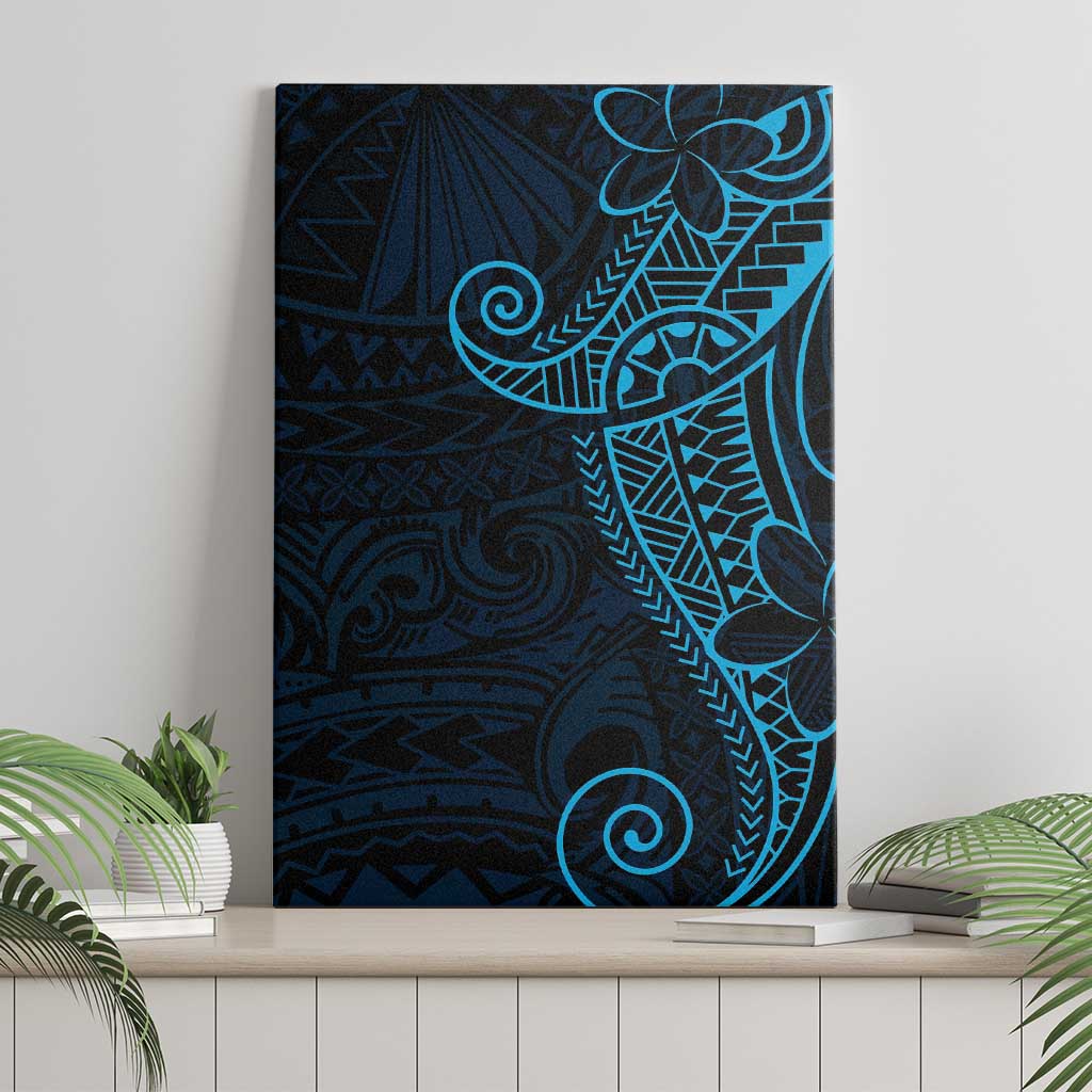 Black Blue Polynesian Tribal Canvas Wall Art LT9 - Polynesian Pride