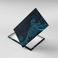 Black Blue Polynesian Tribal Canvas Wall Art LT9 With Frame Blue - Polynesian Pride