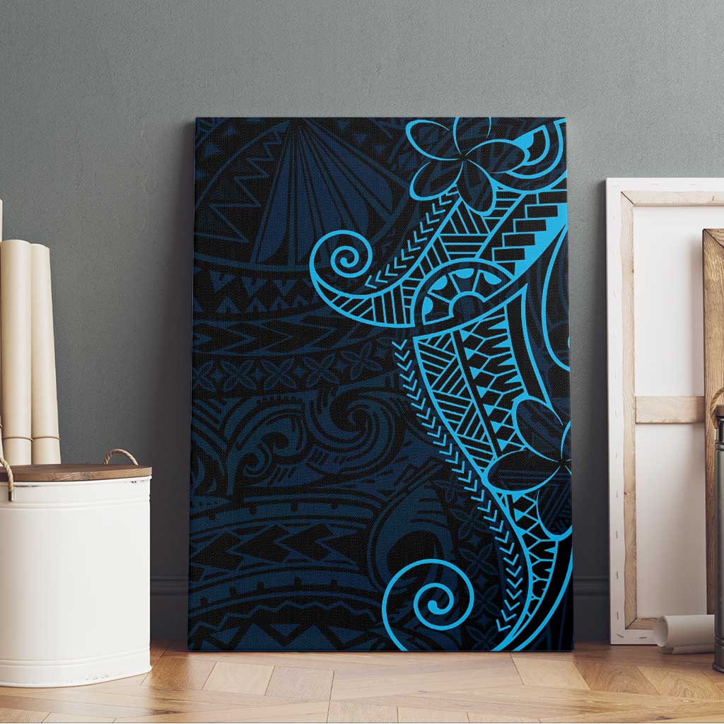Black Blue Polynesian Tribal Canvas Wall Art LT9 - Polynesian Pride