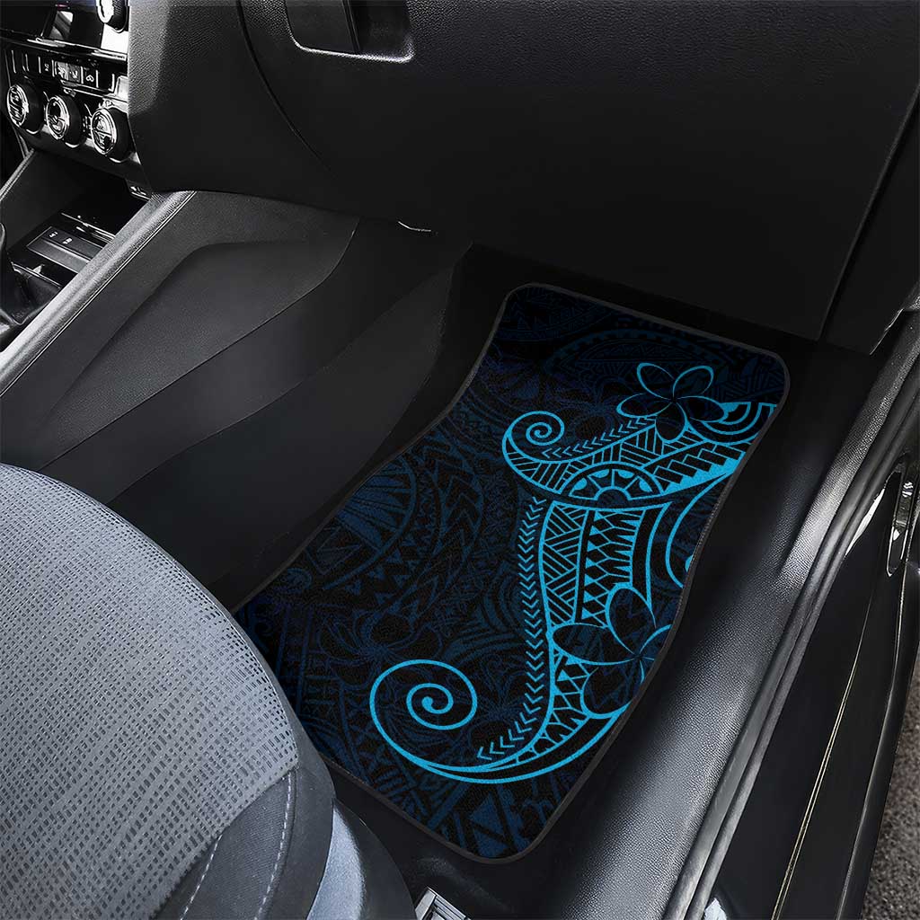 Black Blue Polynesian Tribal Car Mats LT9 - Polynesian Pride
