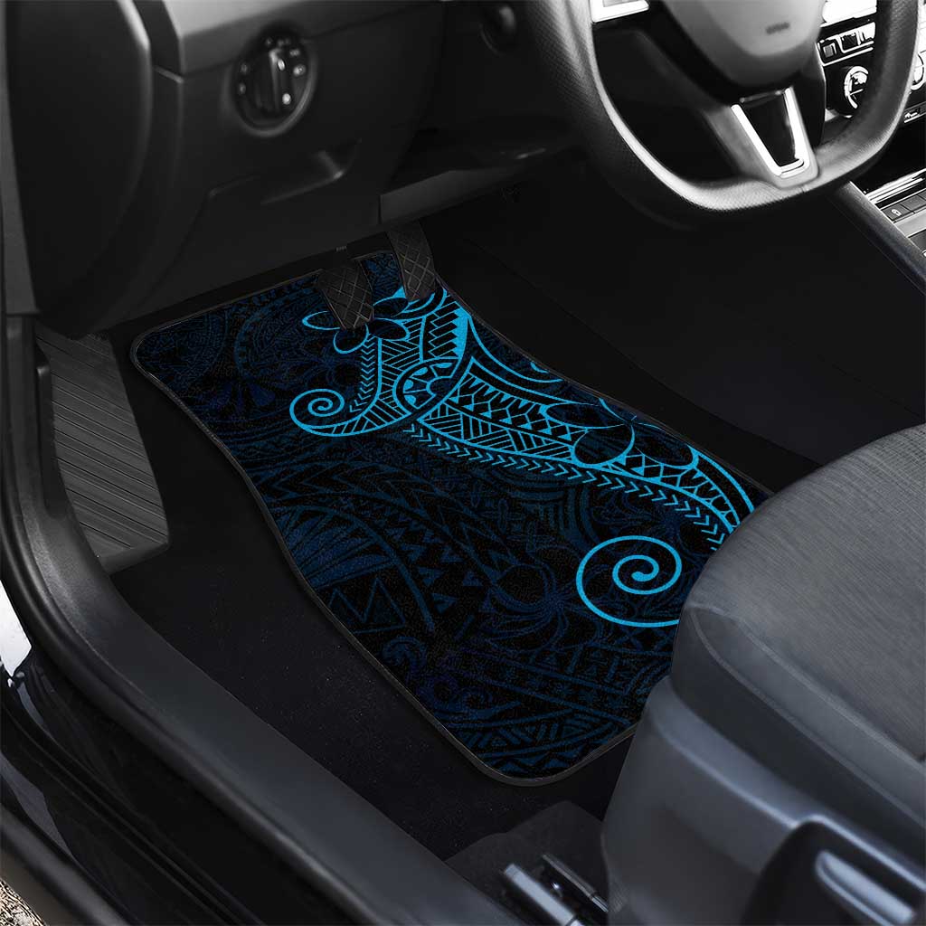 Black Blue Polynesian Tribal Car Mats LT9 - Polynesian Pride