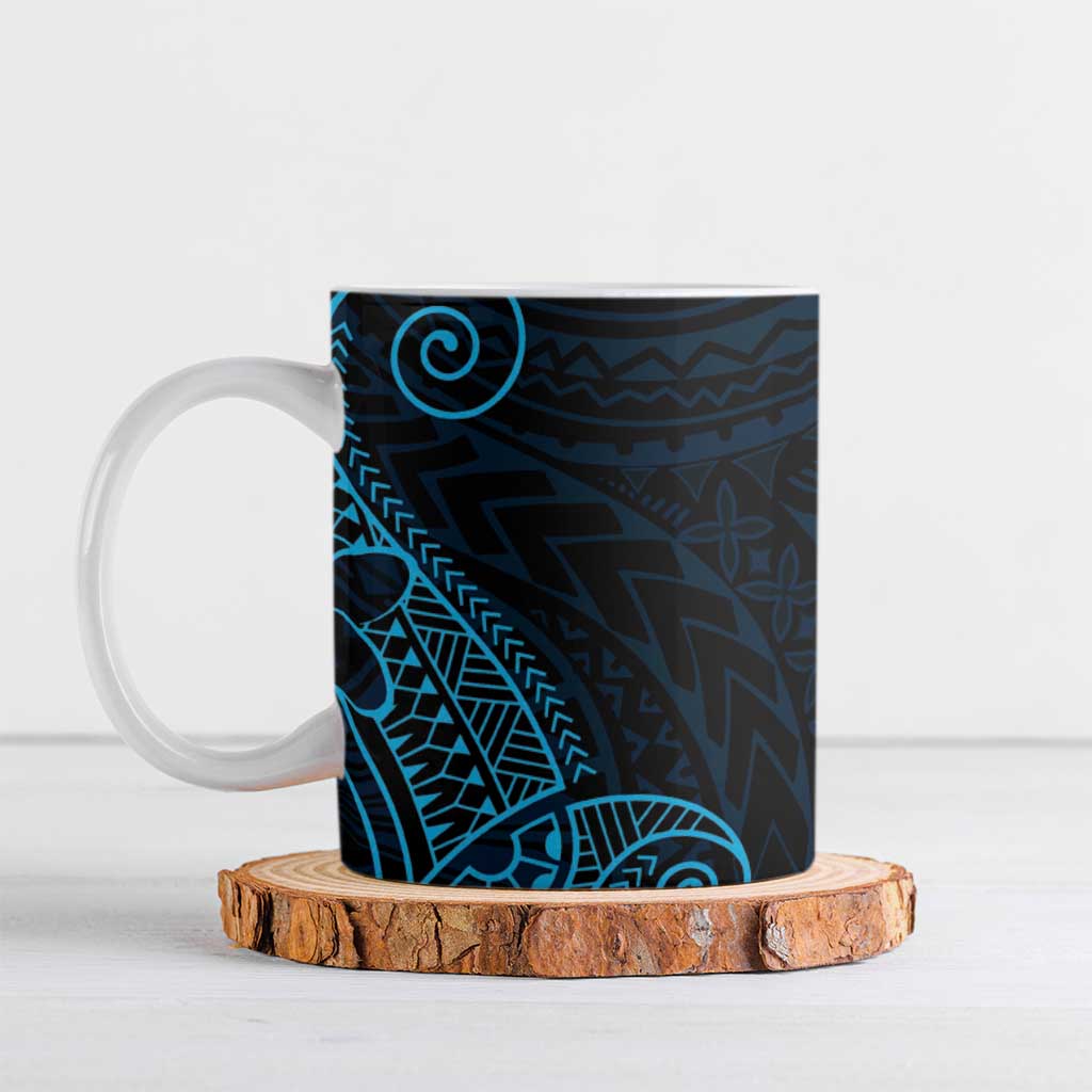 Black Blue Polynesian Tribal Ceramic Mug LT9 Blue - Polynesian Pride