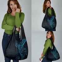 Black Blue Polynesian Tribal Grocery Bag LT9 - Polynesian Pride