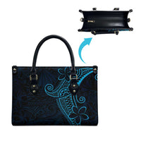 Black Blue Polynesian Tribal Leather Bag - Polynesian Pride